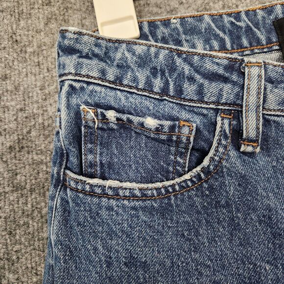 3X1 Sabina Distressed Raw Hem Button Fly Straight Denim Blue Jeans ITALY SIZE 26 - Picture 3 of 13